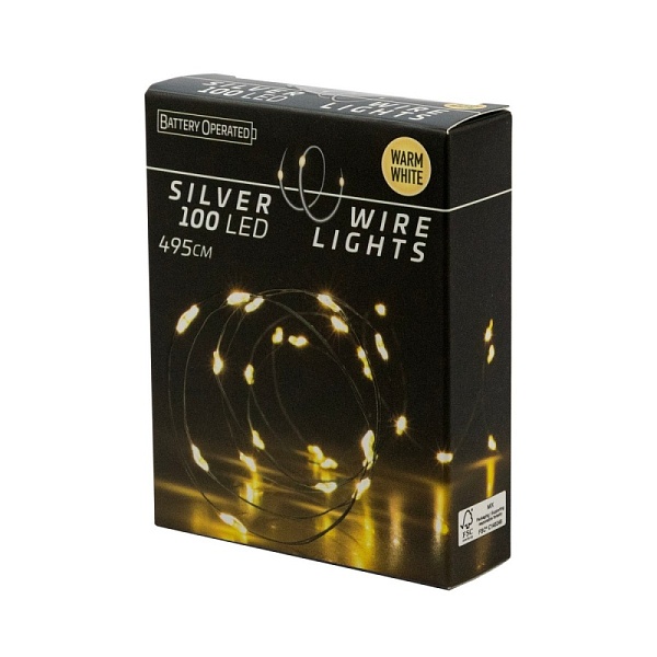 Гирлянда светодиодная 100 ламп Азалия теплый белый свет прозрачный