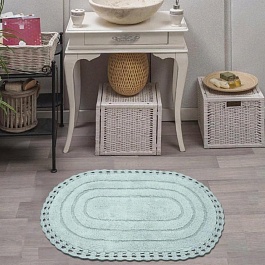 YANA (ментол) Набор ков. для ванной кружевной 60х100 и 50х70