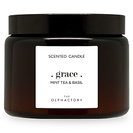 Свеча ароматическая the olphactory, Мята и базилик, 360 ч