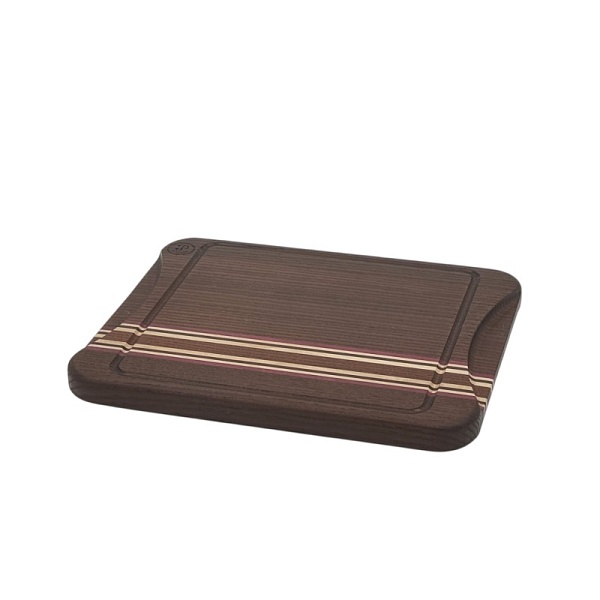 Доска стейковая двусторонняя  Platano 30 х 24.5 х 2.2 "Венеция Тёмная", термоясень, граб, амарант