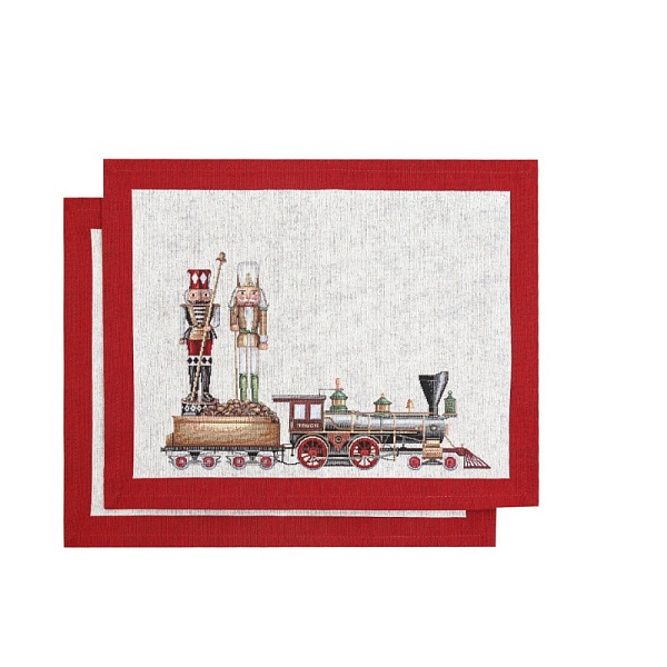 Салфетка 35 х 45 см Le Gobelin Щелкунчики красная