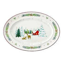 Блюдо 34,6 х 24 см Tkano Nordic winter белое