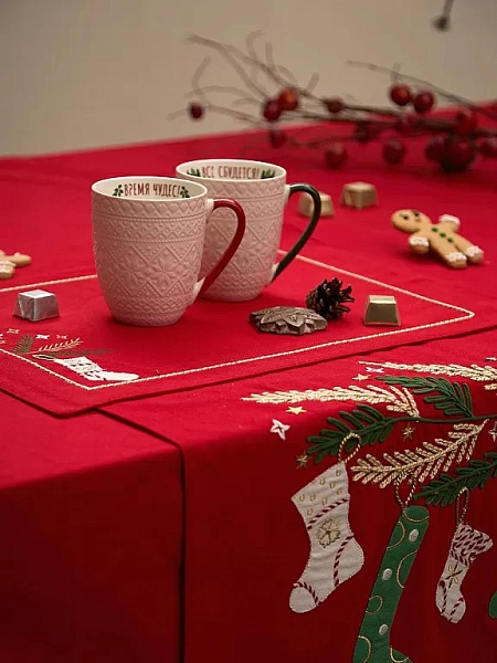 Набор кружек 410 мл Tkano Winter embroidery 2 шт белый