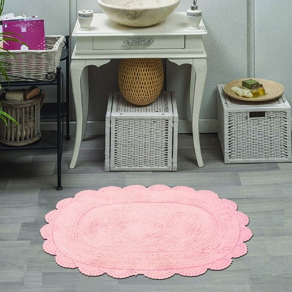 MELINDA (пудра) Коврик для ванной кружевной 60х100