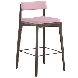 Стул полубарный aska, рогожка, венге/розовый