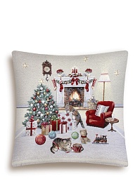 Подушка 45х45 см Котята у камина