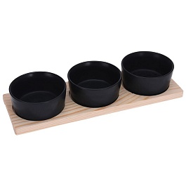 Набор для закусок миски 3 шт + подставка Excellent Houseware