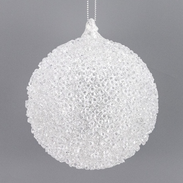 Украшение подвесное Шар 8 см Азалия белый