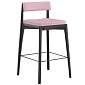 Стул полубарный aska, рогожка, черный/розовый