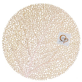 Набор салфеток сервировочных 4шт. d38см LEAF LACER, золотистый