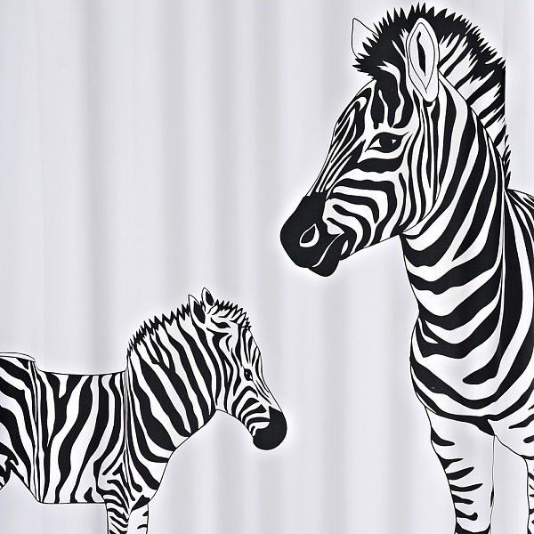 Штора для ванных комнат белый/черный 180 х 200 см Ridder Zebra