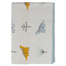 Плед 80 x 110 см Tkano Tiny world из хлопка с принтом Dinosauria world