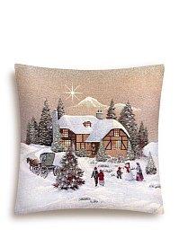 Подушка 45х45 см Новогодний вечер серебро