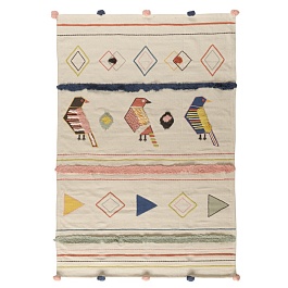 Ковер из хлопка в этническом стиле с орнаментом Птицы из коллекции ethnic, 160х230 см