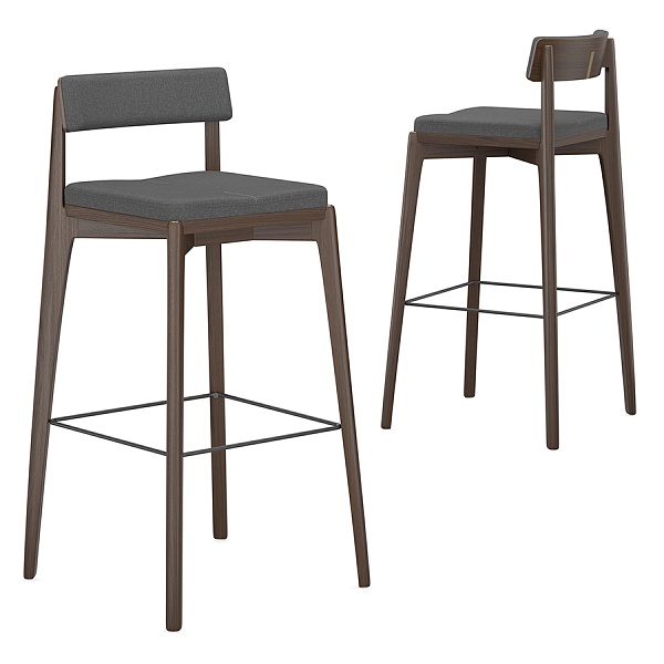 Стул барный aska, рогожка, венге/темно-серый