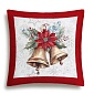 Подушка 45 х 45 см Le Gobelin Елочные украшения Колокольчики красная