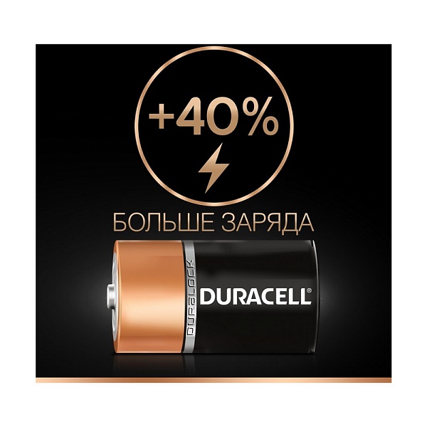 Комплект батареек Duracell Basic LR20 D BL2 Alkaline 1.5V 2 шт