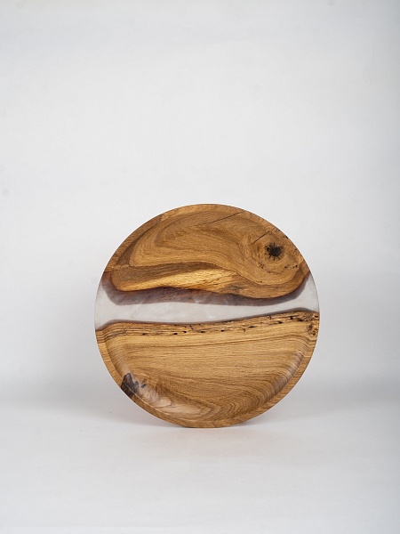 Тарелка "Река" 30 см, жемчуг