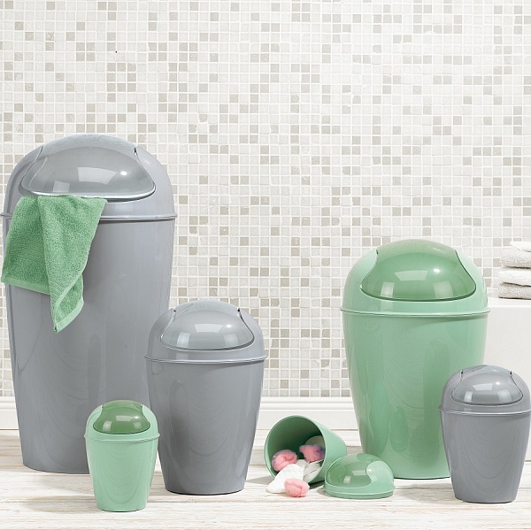 Корзина для мусора с крышкой Del 12 л эвкалиптовая