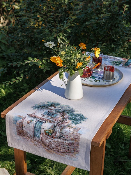 Подушка 45 х 45 см Le Gobelin Оливки Греция арка