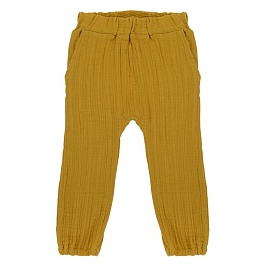 Штаны из хлопкового муслина 3-4 Y Tkano Essential горчичный