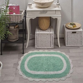 SARA (ментол) Набор ков. для ванной кружевной 60х100 и 50х70см