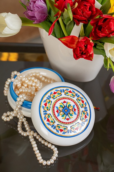 Шкатулка фарфоровая My Ceramic Story Сицилия в форме макаронс