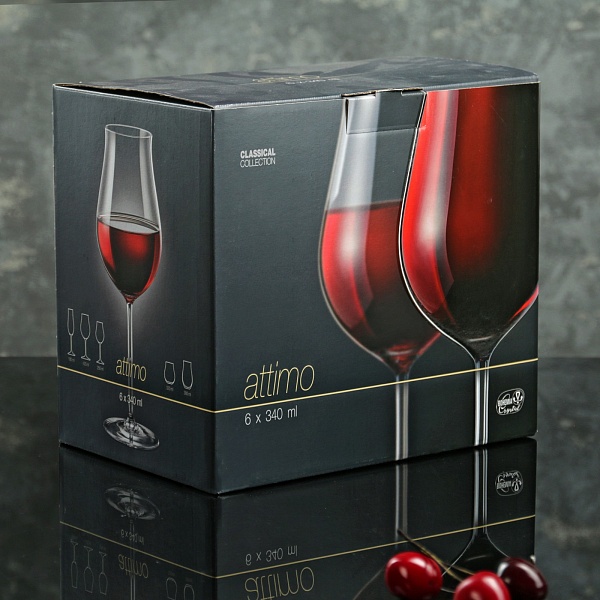Набор бокалов для красного вина 6 шт 340 мл Bohemia Crystal Attimo