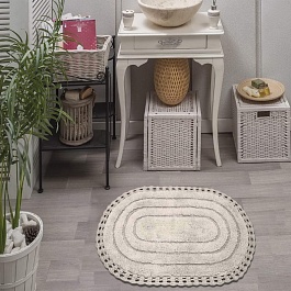 YANA (беж) Коврик для ванной кружевной 60х100