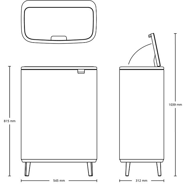 Мусорный бак 60 л Brabantia Touch Bin Bo Hi белый