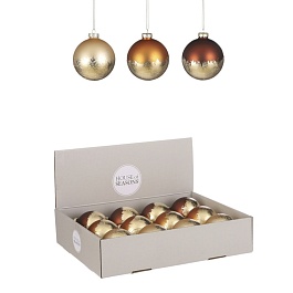 Шар стеклянный 8 см House of Seasons шампань/медь/коричневый