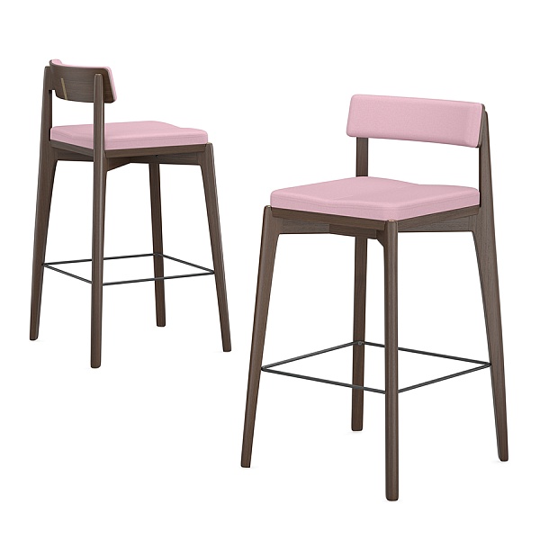 Стул полубарный aska, рогожка, венге/розовый