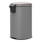 Стальной бак для мусора с педалью 20 л Brabantia NewIcon серый