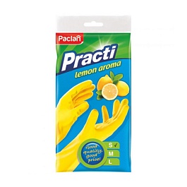 Перчатки резиновые с ароматом лимона Paclan S жёлтый