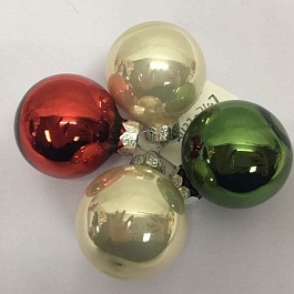 Набор шаров в тубе 6 см Азалия зеленый/красный 15 шт