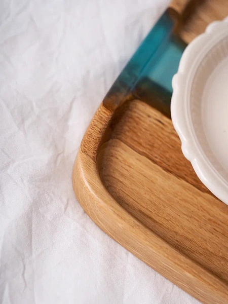 Поднос "Аура" 30х18 см, бирюза