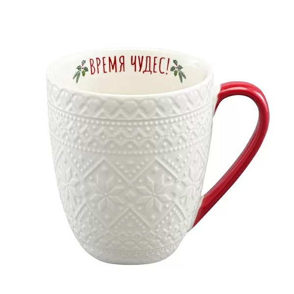 Набор кружек 410 мл Tkano Winter embroidery 2 шт белый