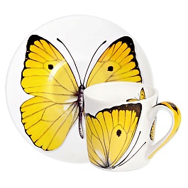 Пара кофейная 100 мл Taitu Butterfly жёлтый