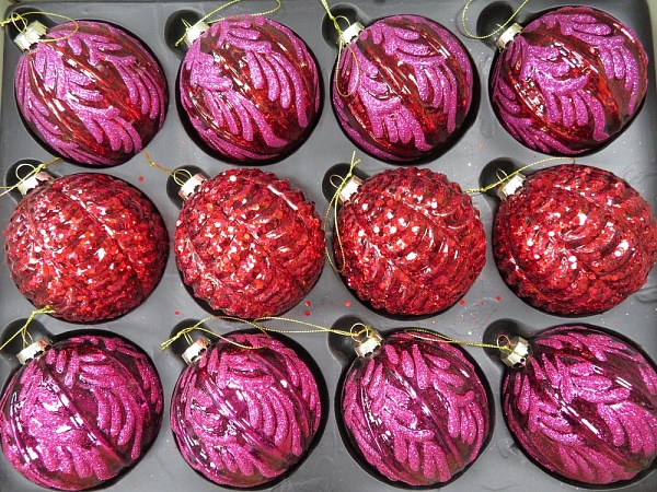 Шар стеклянный 10 см House of Seasons пурпурный 