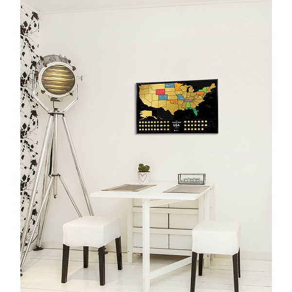 Карта Travel Map USA black