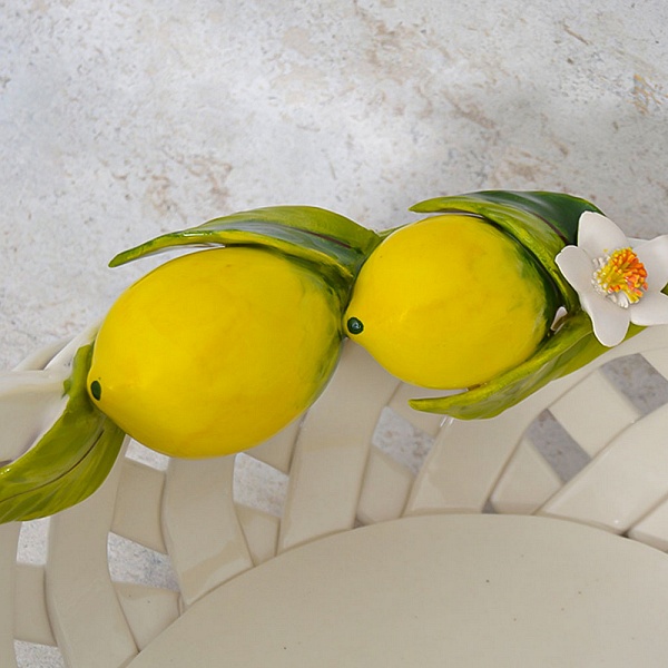 Фруктовница круглая с ручками 29 см Orgia Лимоны