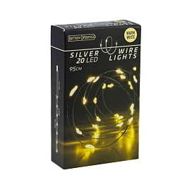 Гирлянда светодиодная 20 ламп Азалия теплый белый свет прозрачный