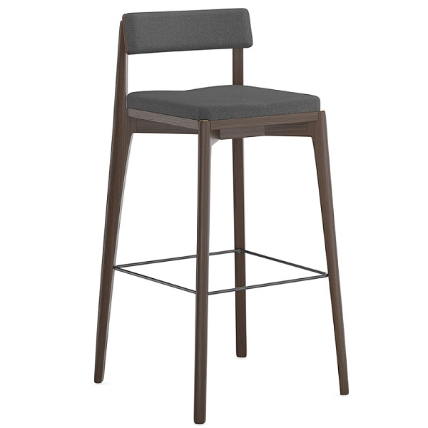 Стул барный aska, рогожка, венге/темно-серый