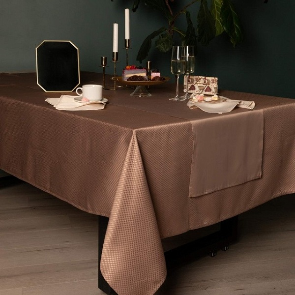 Скатерть круглая 160 см Sofi de Marko Ирида кофе