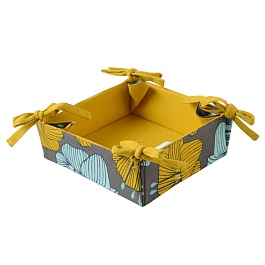 Корзинка для хлеба из хлопка с принтом Цветы Tkano Prairie горчичный