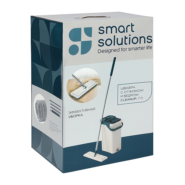 Швабра с отжимом и ведром 7 л Smart Solutions Cleanup