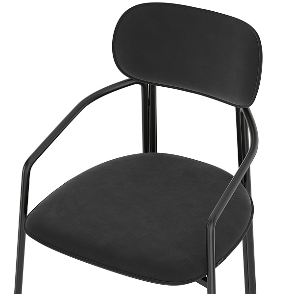 Стул ror, round, велюр, черный/черный