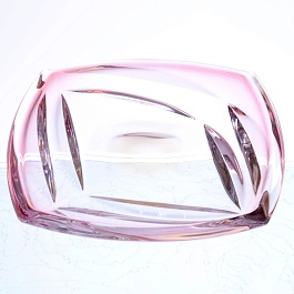 Конфетница 18 см Bohemia Gold Facet розовый