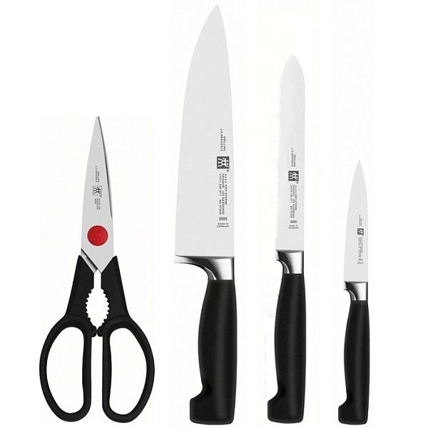Набор 3 ножа + ножницы Zwilling "Four Star"