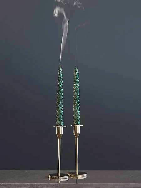 Набор свечей 25 см Tkano 2 шт зеленый